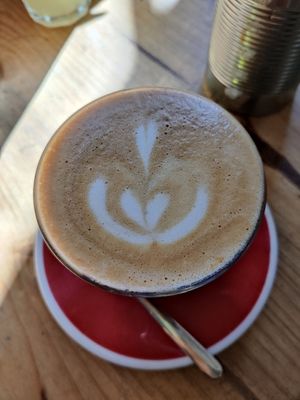 Coffee latte at El Petit Princep in Barcelona