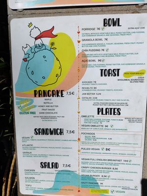 Menu (prices have increased) at El Petit Princep in Barcelona