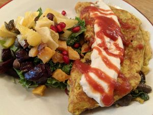 Vegan omelette at El Petit Princep in Barcelona