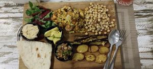 Vegan platter at Little Windows in Pokhara