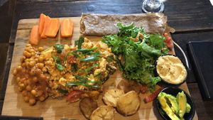 Vegan healthy platter   at Little Windows in Pokhara