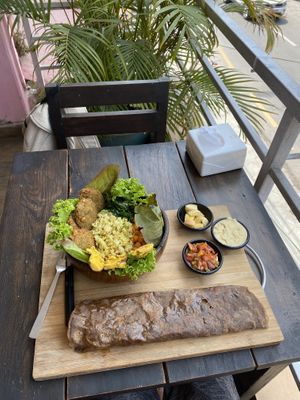 Falafel bowl.  at Little Windows in Pokhara