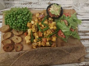 Tofu scramble at Little Windows in Pokhara