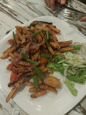 Chilly chips at Little Windows in Pokhara