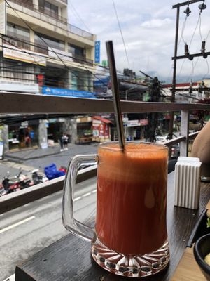 Fresh juice  at Little Windows in Pokhara