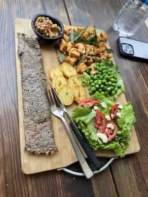 Vegan platter  at Little Windows in Pokhara