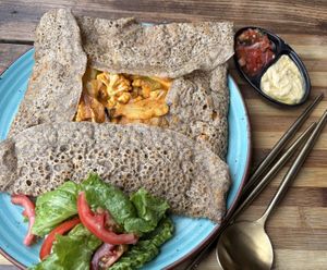 Cauliflower Vegan crepe  at Little Windows in Pokhara