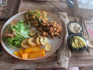 Vegan platter at Little Windows in Pokhara