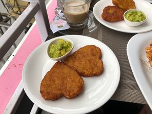 Hash browns and smashed avocado at Little Windows in Pokhara