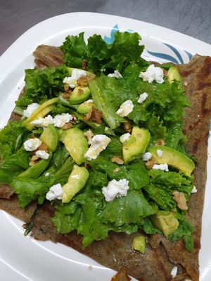 Goat Cheese Avocado Galette at Little Windows in Pokhara