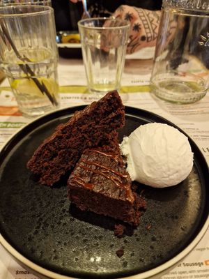 Chocolate brownie at Turtle Bay in Preston