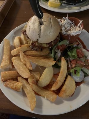 The dirty vegan burger  at The Strands Inn in Seascale