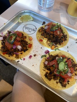 chorizo and sweet potato tacos   at Club Mexicana - Seven Dials in London