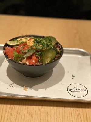 Cheeseburger Burrito Bowl. Very average, not enough toppings. Dry.  at Club Mexicana - Seven Dials in London