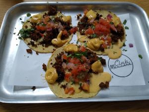 Cheeseburger Burritos without pickles  at Club Mexicana - Seven Dials in London