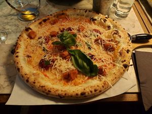 Nduja pizza at Pazzi in Stockholm