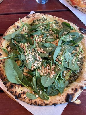 Pesto pizza  at Pazzi in Stockholm