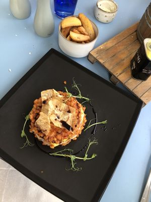 Open Celeriac Lasagne (vegan) at One80 in Mgarr