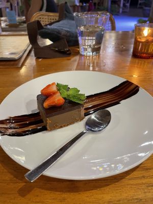 Vegan Caramel Slice. It was SO good!   at Penida Colada Beach Bar in Penida Island