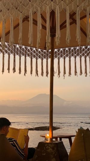 sunset views are incredible  at Penida Colada Beach Bar in Penida Island