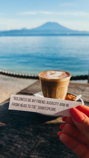 coffee by the sea with a wide selection of nutmilks at Penida Colada Beach Bar in Penida Island