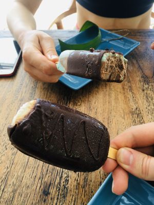 Vegan ice creams  at Penida Colada Beach Bar in Penida Island