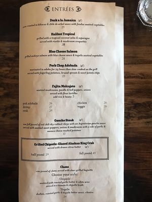 Entrees at Tequila 61 in Anchorage