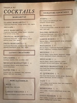 Drinks at Tequila 61 in Anchorage