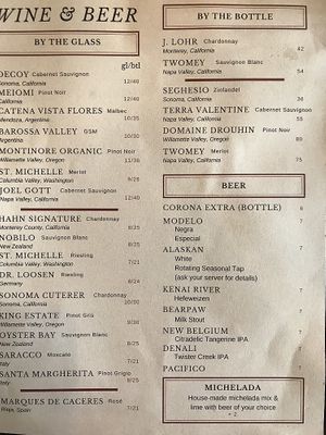 Wine & beer at Tequila 61 in Anchorage