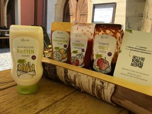 Vegan sauces  at Hans im Glück in Amberg