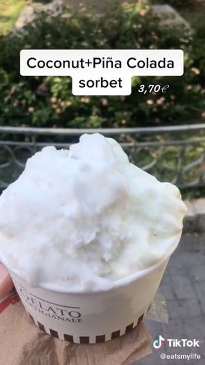 Coconut and Pina Colada sorbet at Solo Gelato in Glyfada