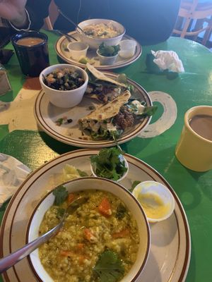 kichdi and awesome cauliflower tacos with chai at Annapurna's World Vegetarian Cafe - 4th St in Albuquerque