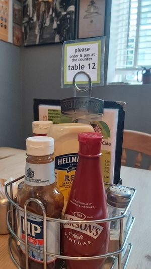 Condiments at Bank View Cafe in Stocksbridge
