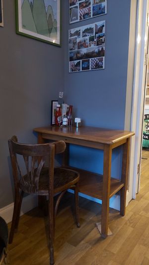 The detention table. at Bank View Cafe in Stocksbridge