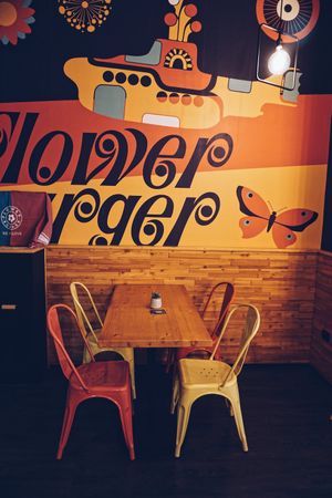 stylish Interior at Flower Burger in Florence