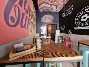 They have few seats also outside at Flower Burger in Florence