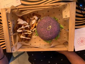 Purple cheesy  at Flower Burger in Florence