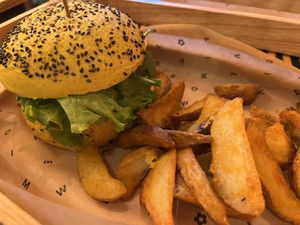 Spicy burger  at Flower Burger in Florence