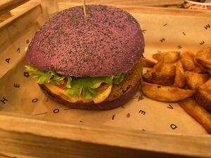 Purple cheesy  at Flower Burger in Florence