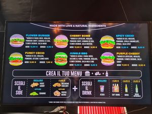 Menu at Flower Burger in Florence