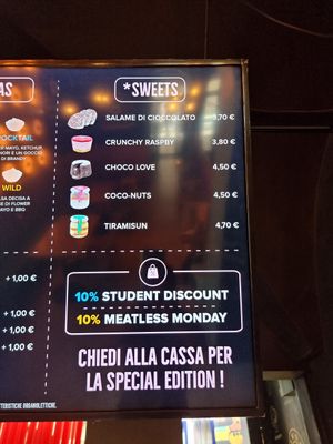 Deserts at Flower Burger in Florence