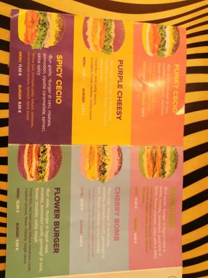 The menu at Flower Burger in Florence