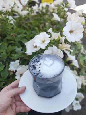 Charcoal latte at Eden Coffee Club in Epping