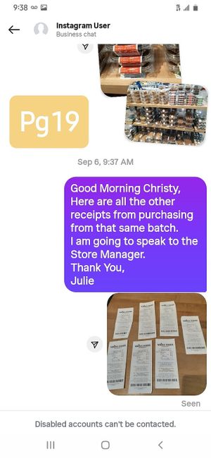 Texts with Chef Christy thru INSTAGRAM Direct Message at Whole Foods Market in Fort Lauderdale