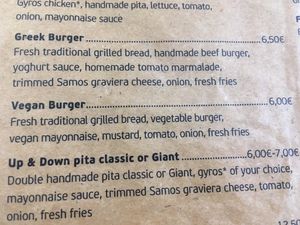 Menu at Garlic Grill House in Samos