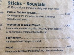 Menu at Garlic Grill House in Samos