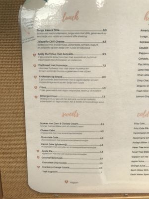 The menu in June 2021 at Bluebirds in the Backyard in Dordrecht