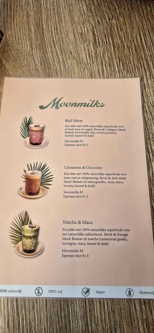 Moonmilks options at Bluebirds in the Backyard in Dordrecht
