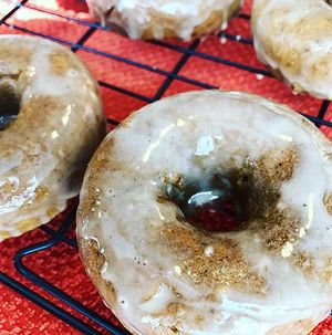 Baked pumpkin donuts (can be made nut free) at Moonflower Bakery in Dublin