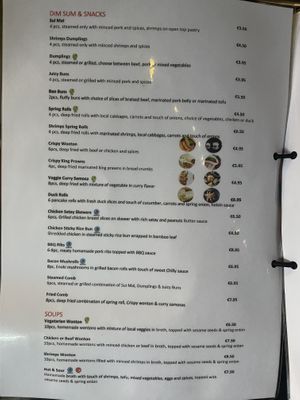 Menu at Sesame in Valletta